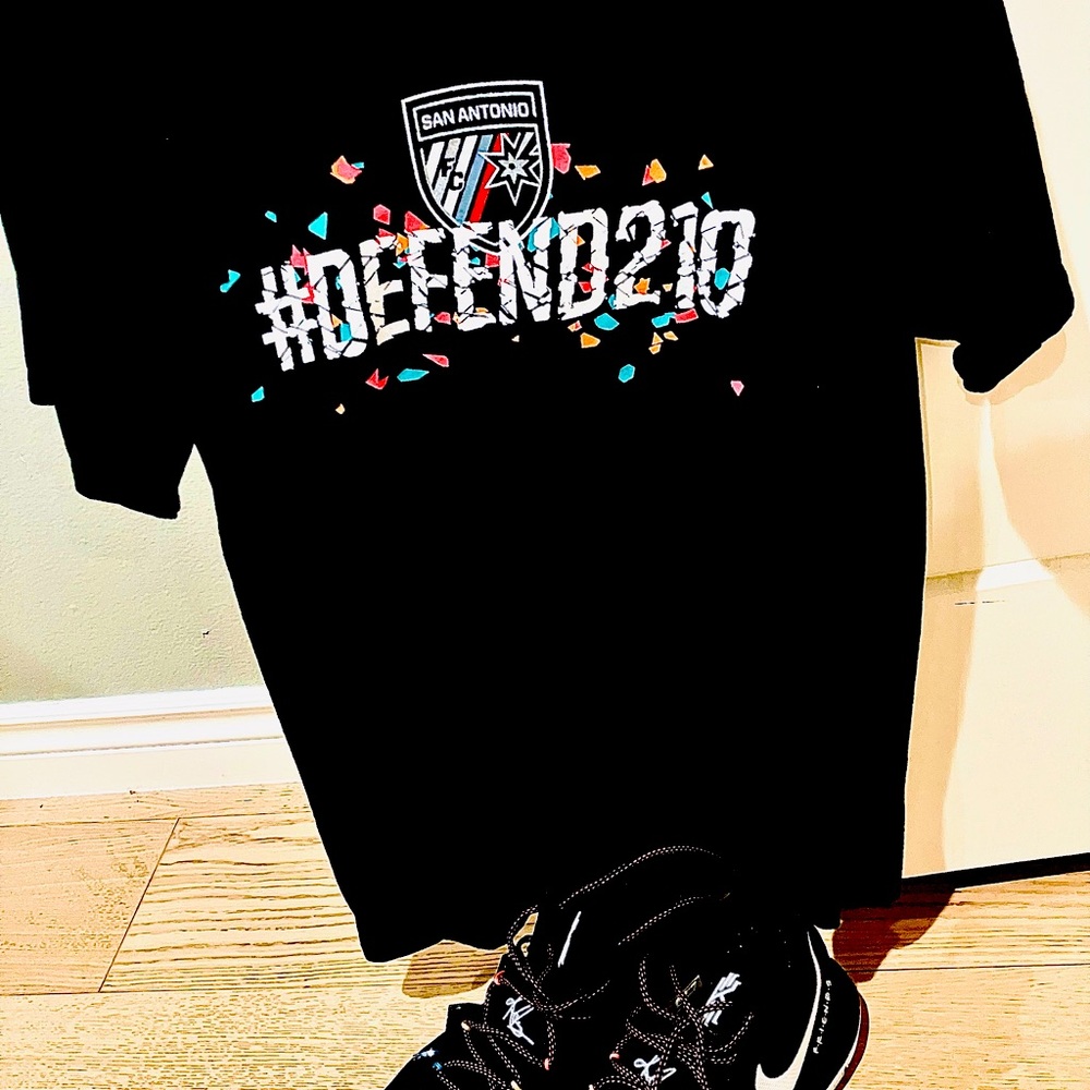 San Antonio Defend 210 Shirt with Kyrie Friends theme Nikes